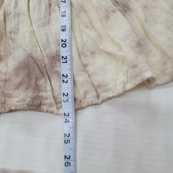 Black Tape Top Womens S Cocoa Tie Dye Boho Peplum Knot Side Tank‎ Crochet Trim - Picture 11 of 12